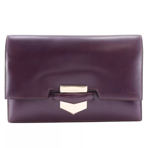 HERMES Fako Clutch bag vintage Bordeaux Box carf Women - Picture 1 of 12